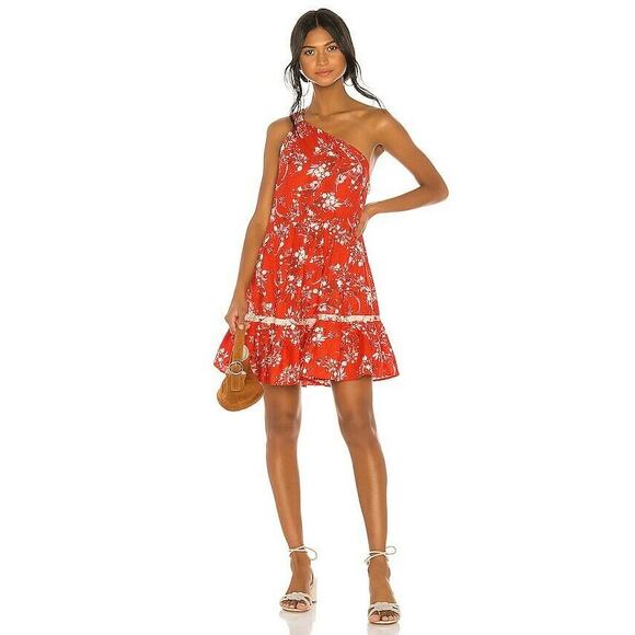 Free People Dresses & Skirts - Free People Cherry Combo Red One Shoulder Dress